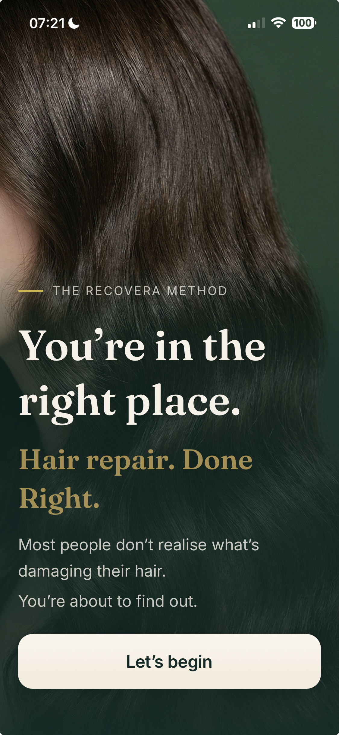 Recovera hero screen